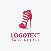 Elegant Red High Heel Shoe Logo vector