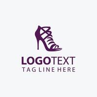 Elegant red high heel shoe logo vector