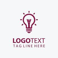 Minimalist Light Bulb Idea Logo Design With Space for Tagline vector