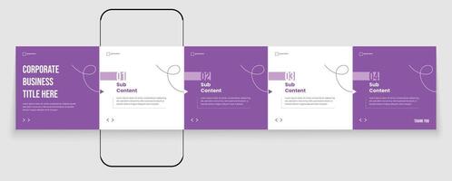 Social media banner frame or social media carousel template or media carousel post design. Editable post frame design. vector
