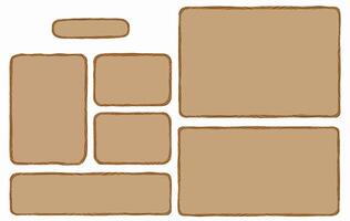 Collection of a wooden board in cartoon style. Perfect for copy space design, presentation and book design. Heading, Sub heading, and Body text. editable image. vector