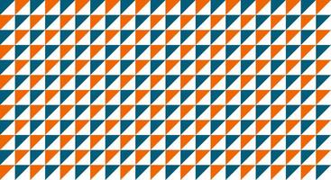 A seamless geometric pattern featuring blue and orange triangles arranged in a diagonal grid. This vibrant design creates a dynamic and eye catching visual effect, ideal for modern backgrounds. vector