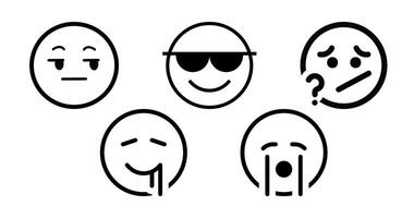 icon emoji set with all emotional face. vector