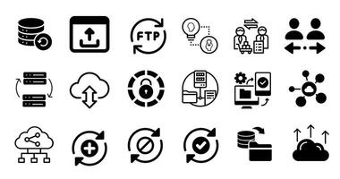 Cloud computing icons. For website marketing design, logo, app, template, etc. vector