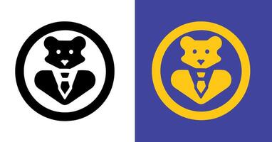 Hamster face line icon on white background Hamster head for logo isolated icon vector