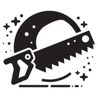 Simple Hand Saw Icon on White Background vector