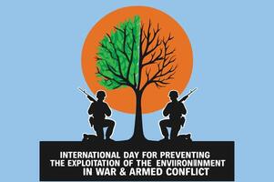International Day for Preventing the Exploitation of the Environment in War and Armed Conflict Iillustration vector