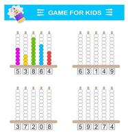 Paint by number. Math activity for kids. Developing numeracy skills. Number range up to 10. illustration vector