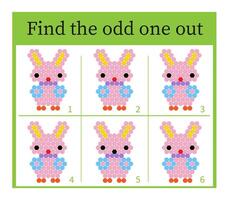 Puzzle game for kids. Task for development of attention and logic. Cartoon cute hare. vector