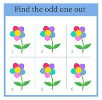 Find the odd one out. Visual logic puzzle for children. illustration vector