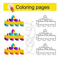 Educational game for kids. Go through the maze and color a cartoon truck according to the pattern. vector
