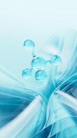 Blue glass spheres, abstract molecules with glass background, 3d rendering. video