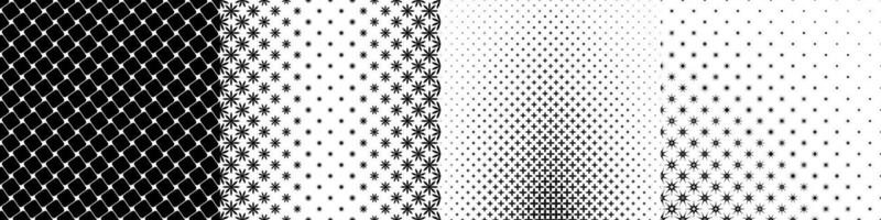 Monochrome geometrical pattern collection vector