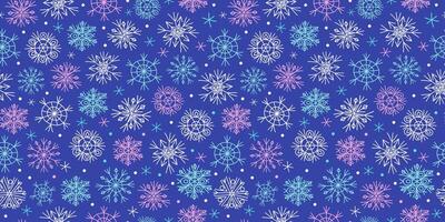 Winter pattern. Set of snowflakes, doodles. New Year Christmas decor. Drawings snowflake, snow. Seamless background. vector
