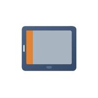 a tablet computer with an orange and blue border vector