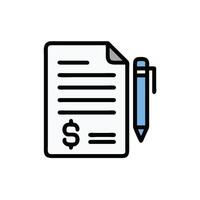 a pen and paper with a dollar sign on it vector
