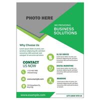 Green and White Color Business Flyer Design vector