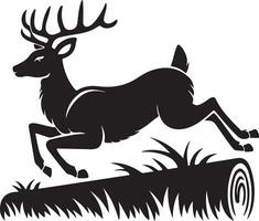 Running And Jumping Deer Illustration vector