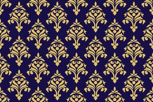 Golden damask seamless pattern background design for wallpaper fabric background. vector