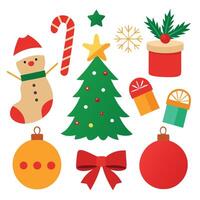 Christmas Icons Set on White Background vector
