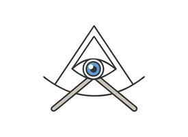 All-Seeing Eye and Compass Illustration for Masonic and Esoteric Designs vector