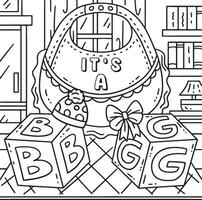 Baby Shower Its A, B, or G Coloring Page for Kids vector