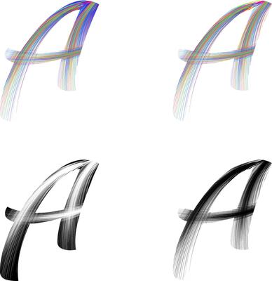 letter a logo with lots of color in abstract brush strokes