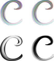 letter c logo with lots of color in abstract brush strokes vector