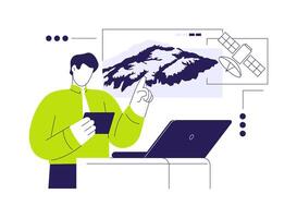 Present remote sensing data abstract concept illustration. vector