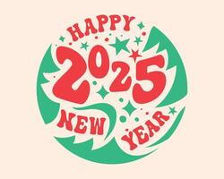 Happy New Year 2025. Lettering text for Happy New Year. Lettering design for poster, banner, greeting. vector