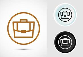 Briefcase icon, bag icon for apps and websites vector