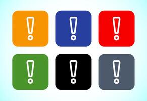 Caution and warning icon set vector