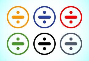 Divide icon set, Math symbol vector