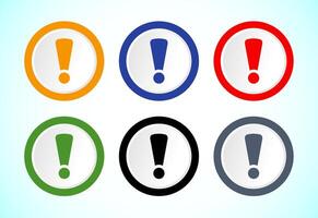 Exclamation mark icon design, Caution and warning icon set vector