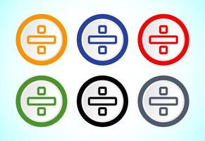 Divide icon design set, Math symbol vector