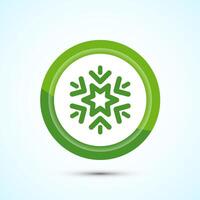 Snowflake icon design, Keep frozen icon. Green Color Button Design vector