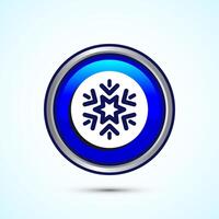 Snowflake icon design, Keep frozen icon. Blue Color Round Button Design vector