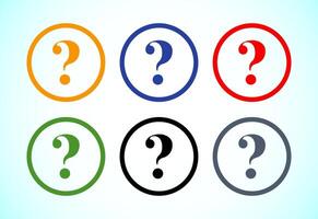 Question mark flat icon set for apps and websites vector