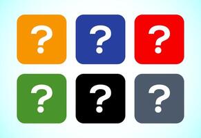 Question mark flat icon set template vector