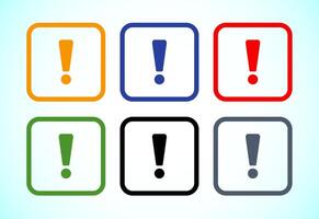 Exclamation mark icon design, Caution and warning icon set vector