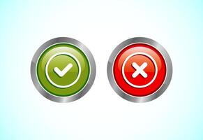 Check mark and cross mark icons vector