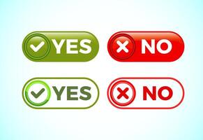 Yes and No badges, Check mark and cross mark icons vector