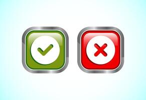Check mark and cross mark icons design vector
