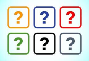 Question mark flat icon set for apps vector