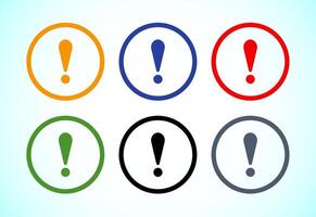 Exclamation mark icon, Caution and warning icon set vector