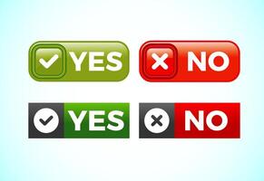 Yes and No badges design vector