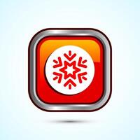 Snowflake icon design, Keep frozen icon. Orange Color Square Button Design vector