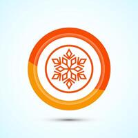 Snowflake icon design, Keep frozen icon. Orange Color Button Design vector