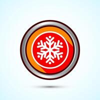 Snowflake icon design, Keep frozen icon. Orange Shadow Button Design vector