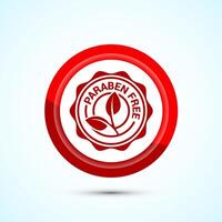 Paraben free icon design, suitable for product label. Red Color Button Design vector
